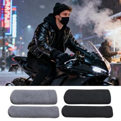 Motorcycle Hand Grips Covers Plush Soft Cold Weather Handlebar Brake Lever Cover For Cycling For Adventure Commuting Cruising