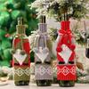 Creative Knitted Christmas Wine Bottle Cover Featuring Adorable Rudolph Design For Festive Table Decor