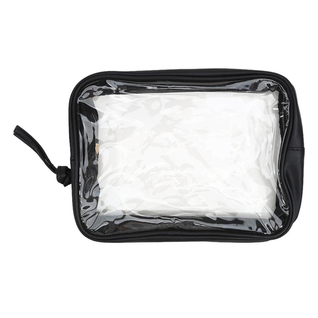 1PCS Travel Organizer Bath Toiletry Wash Storage Bag Case Black Zipper Clear Makeup Bags Pouch Women's Cosmetic Bag