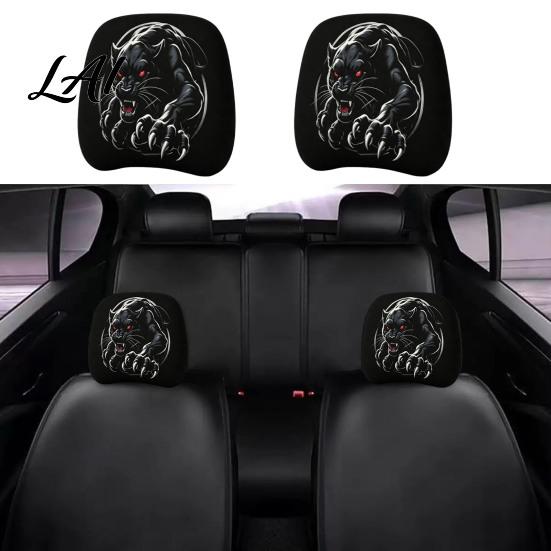 Soft Polyester Headrest Slipcovers 2Pcs Halloween Car Covers Creepy Ghost Face Seat Customized Auto Interior Styling Protector Breathable Decor for