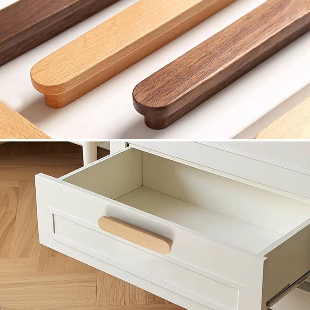 T-Shape Cabinet Handles Walnut Wood Wardrobe Handles New Kitchen Decoration Cupboard Wardrobe