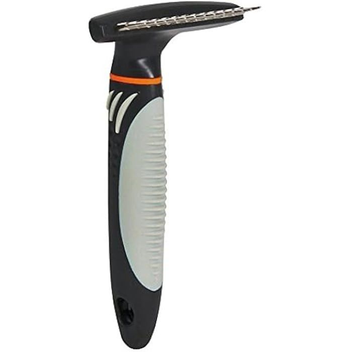 TRIXIE Démêleur de pelage poil long pour l'entretien du sous-poil - longueur des dents 2 cm - manche plastique caoutchouté - pour
