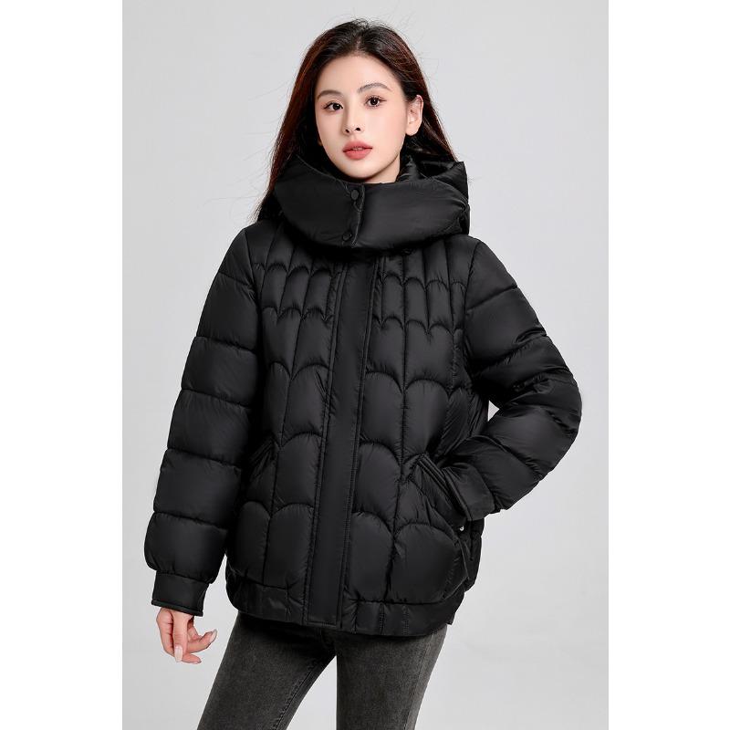 

Women s Windproof Lightweight Fluffy Hooded Warm Cold Loose Short Section Casual Sports High Quality Fabric Jacket Cotton Jacket Coat M