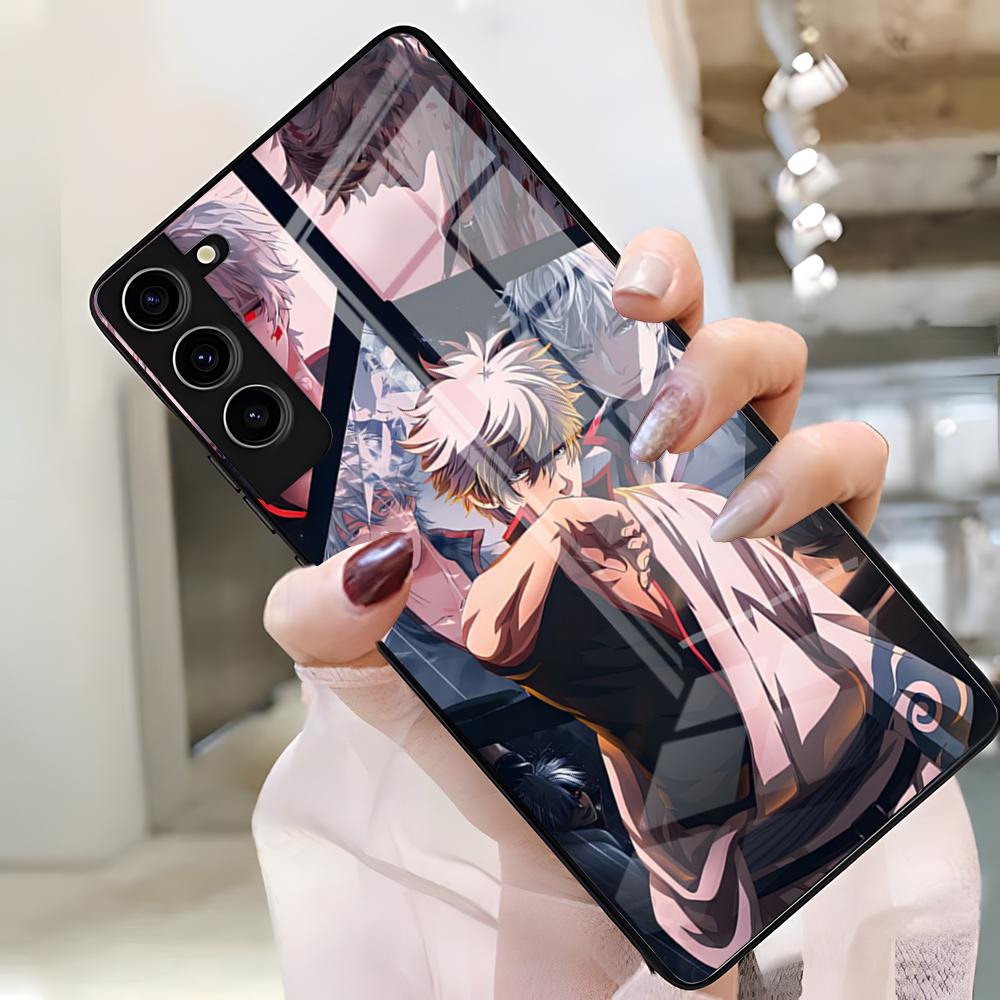 Anime Gintama Sakata G-Gintoki Phone Case For Samsung S25 Edge Ultra S23 S22 S21 S20 Ultra Plus S24 Fe A54 A53 A25 A16 A14 Glass