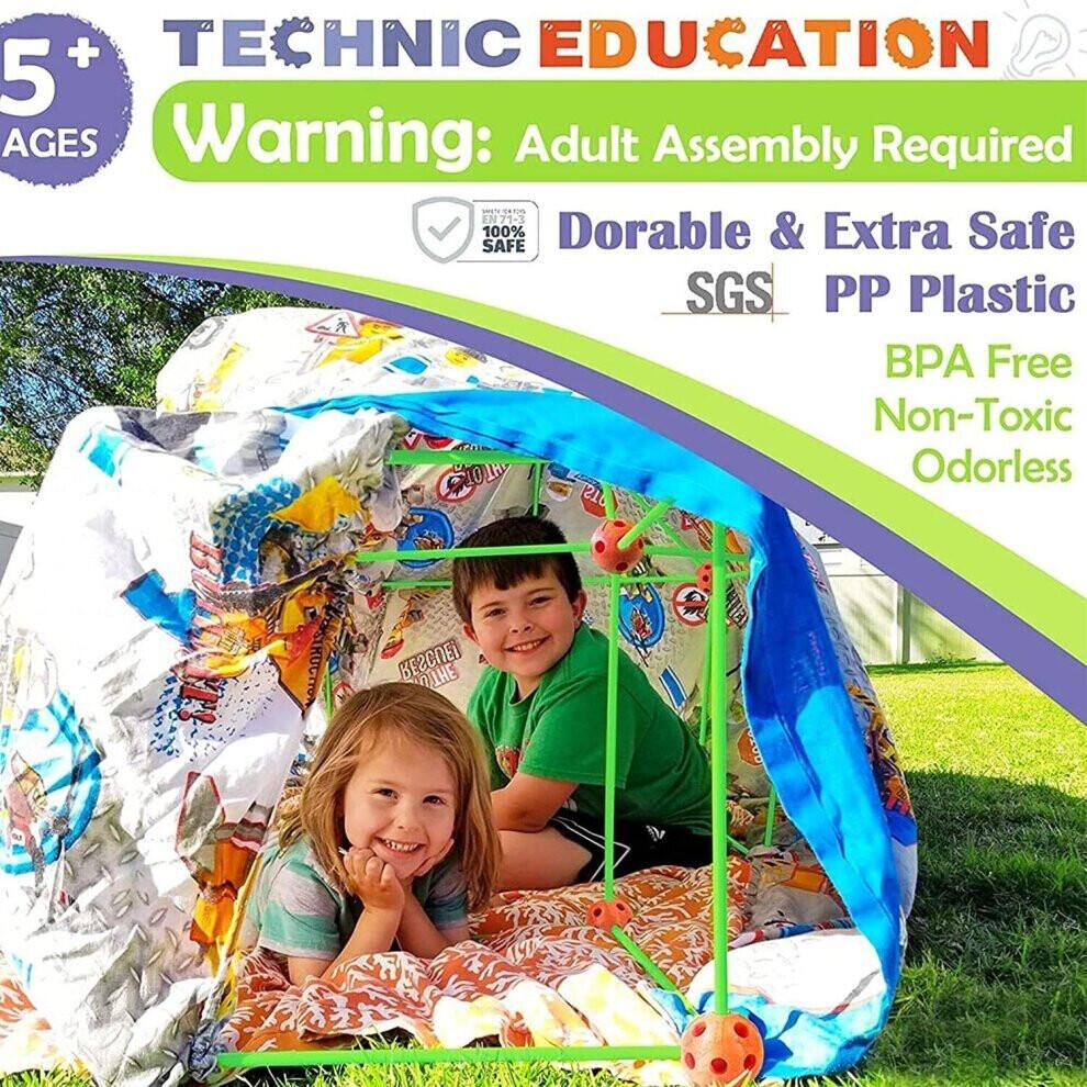 175Pcs Build Your Own Den Set DIY Kids Fort Construction Building Toy