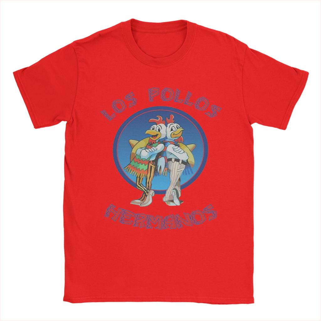 Los Pollos Hermanos Herren T-Shirts Breaking Bad Humor T-Shirts Kurzarm Rundhals T-Shirts 100% Baumwolle Einzigartige Oberteile