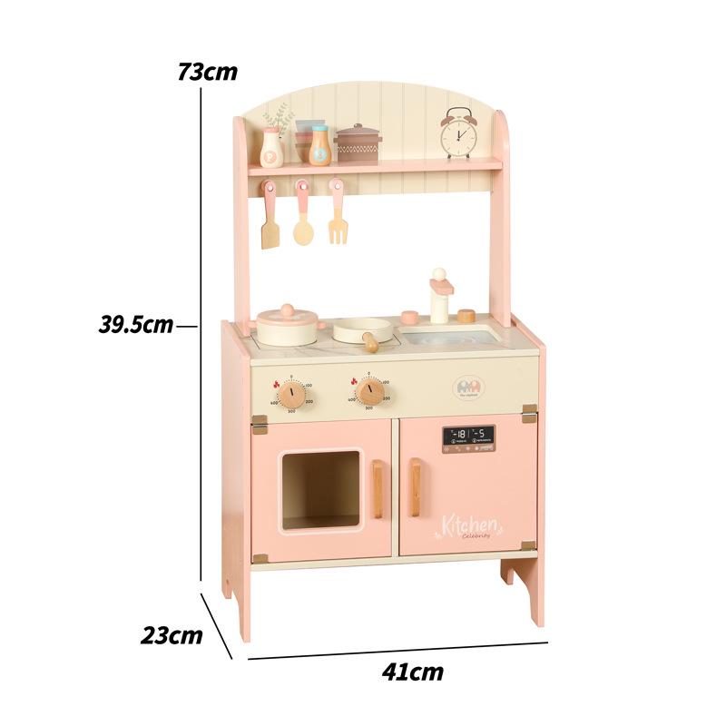 Children s Wooden Play Kitchen Stove & Cookware Educational Toy Set