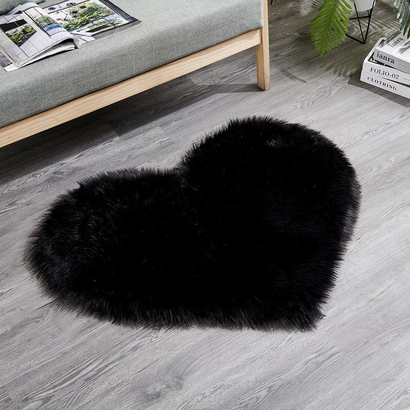Washable Imitation Wool Plush Floor Mats for Bedroom