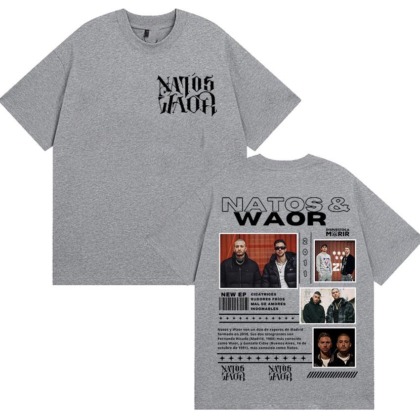 Rapper NATOS WAOR Tour 2025 Merch Graphic T Shirts Unisex Street Punk Hip Hop Short Sleeve Tshirt Unisex Retro Style Clothing Tees