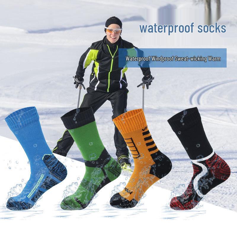 Waterproof Breathable Winter Sports Socks for Mountaineering, Cycling, Fishing & Skiing - Double Layer, Thickened & Warm