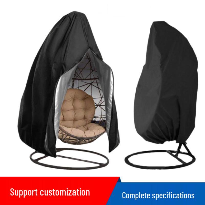 Silver Coated 210D Oxford Cloth Outdoor Eggshell Swing Chair Dust Cover with Middle Opening Zipper