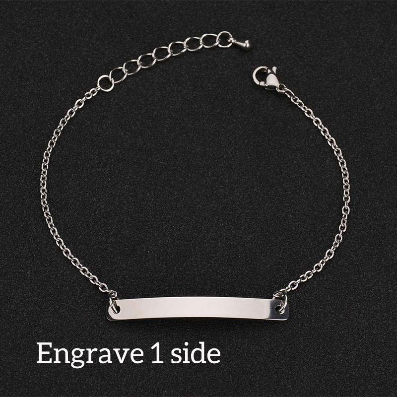 Nextvance Engraving Nameplate Couple Bracelet Stainless Steel Chain Id Tag Bracelets For Lover Valentines Day Gift