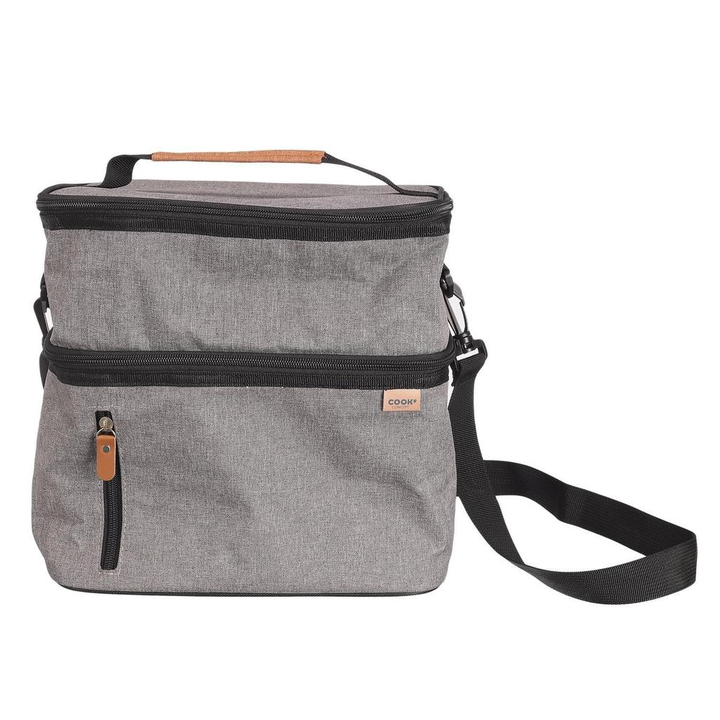 Zippi XL Thermal Lunch Bag, Gray, Handles