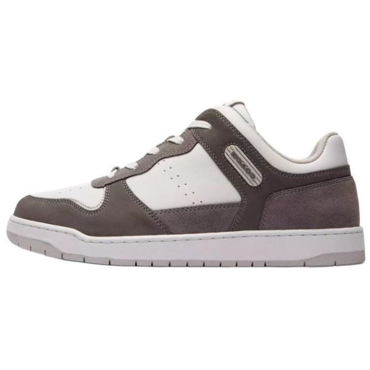 Coach C201 Leather Round Toe Lace-Up Low-Top Sneakers Men Sneakers White Gray CW709-XBT
