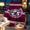 Manly Warringah Sea Eagles Print Blanket - Soft & Comfortable, for Bedroom, Travel, Sofa, Home Decoration - Birthday Christmas Gift for Friend
