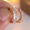 Small Water Drop Stone White Zircon Hoop Earrings For Women Vintage Gold Color Tiny Ear Buckle Wedding Jewelry Mother's Day Gift