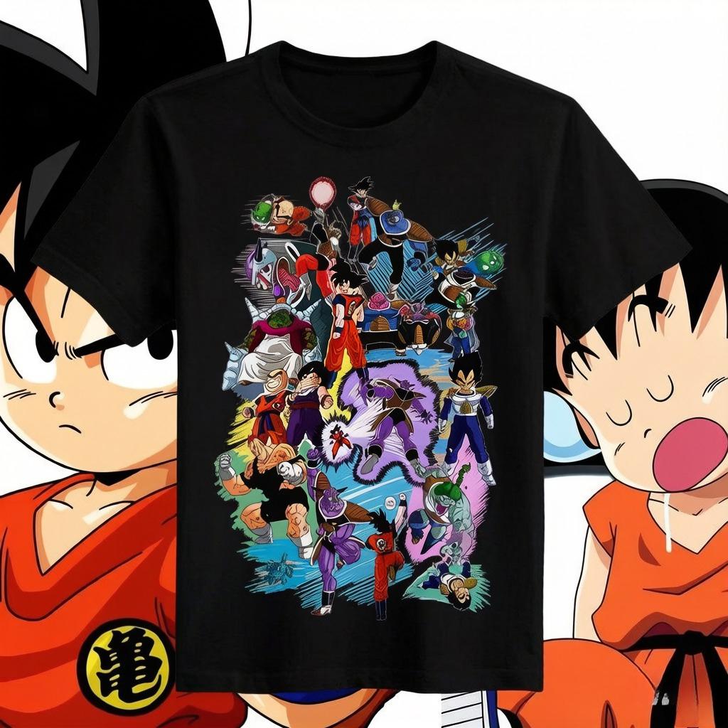 Dragon Ball Monkey King Printed Tshirt Casual and Comfortable Children and Parents of The Suit