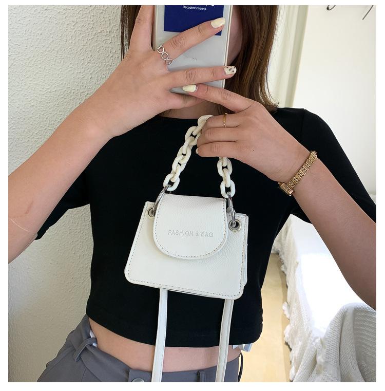 Summer Contrast Mini Bag 2023 New One Shoulder Trend Crossbody Bag Chain Small Square Bag