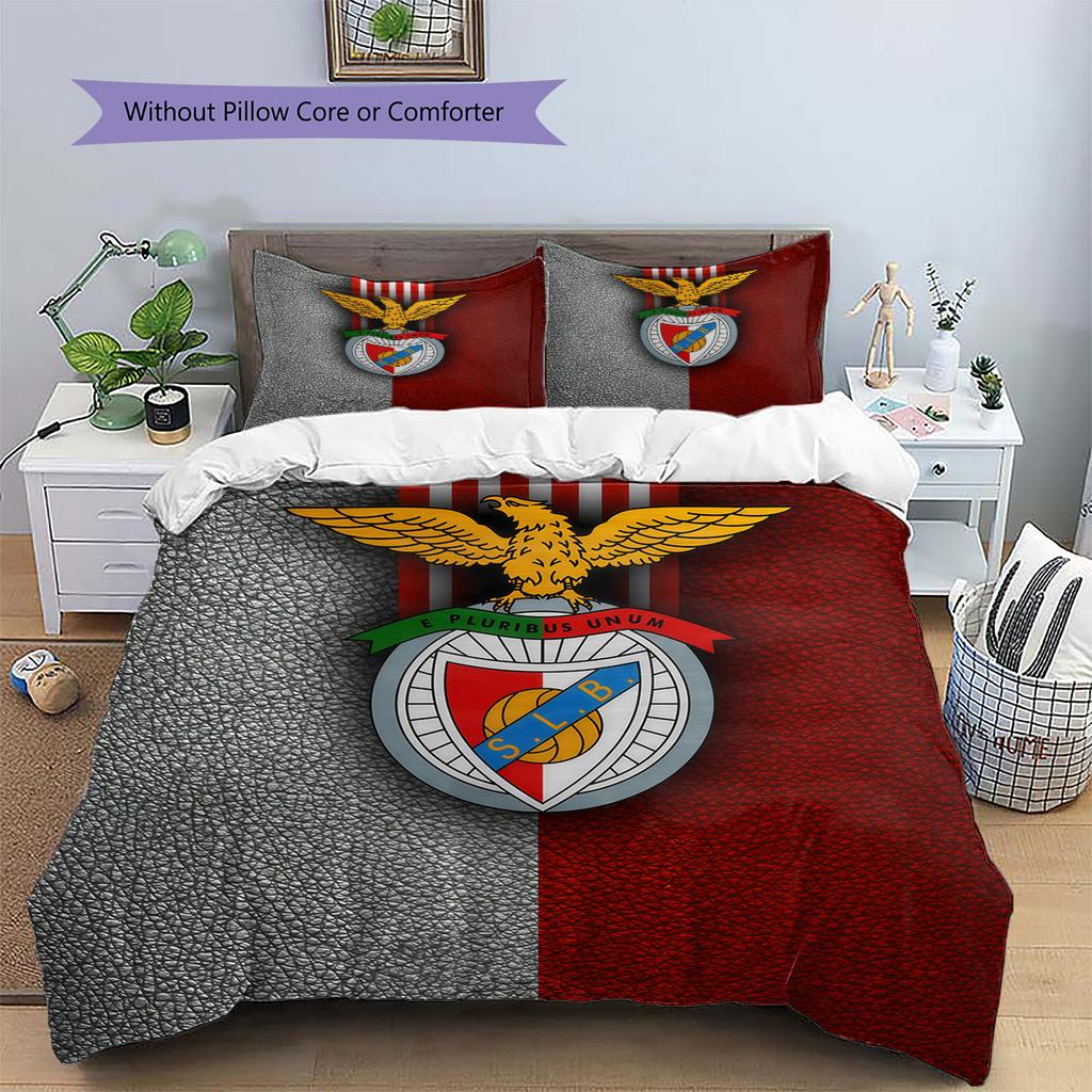 Set Copripiumino Trapuntato con Motivo SL Benfica Decorazione per la Casa Regalo (1 * copripiumino + 2 * federe senza imbottitura)
