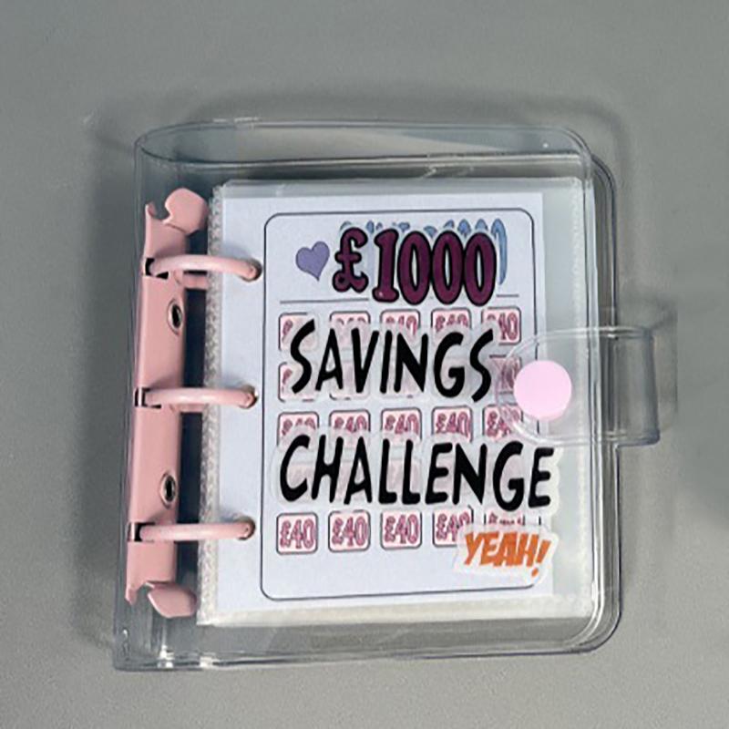 Cartoon Portable Receipt Collection Challenge Money Saving Book Mini PVC Binders