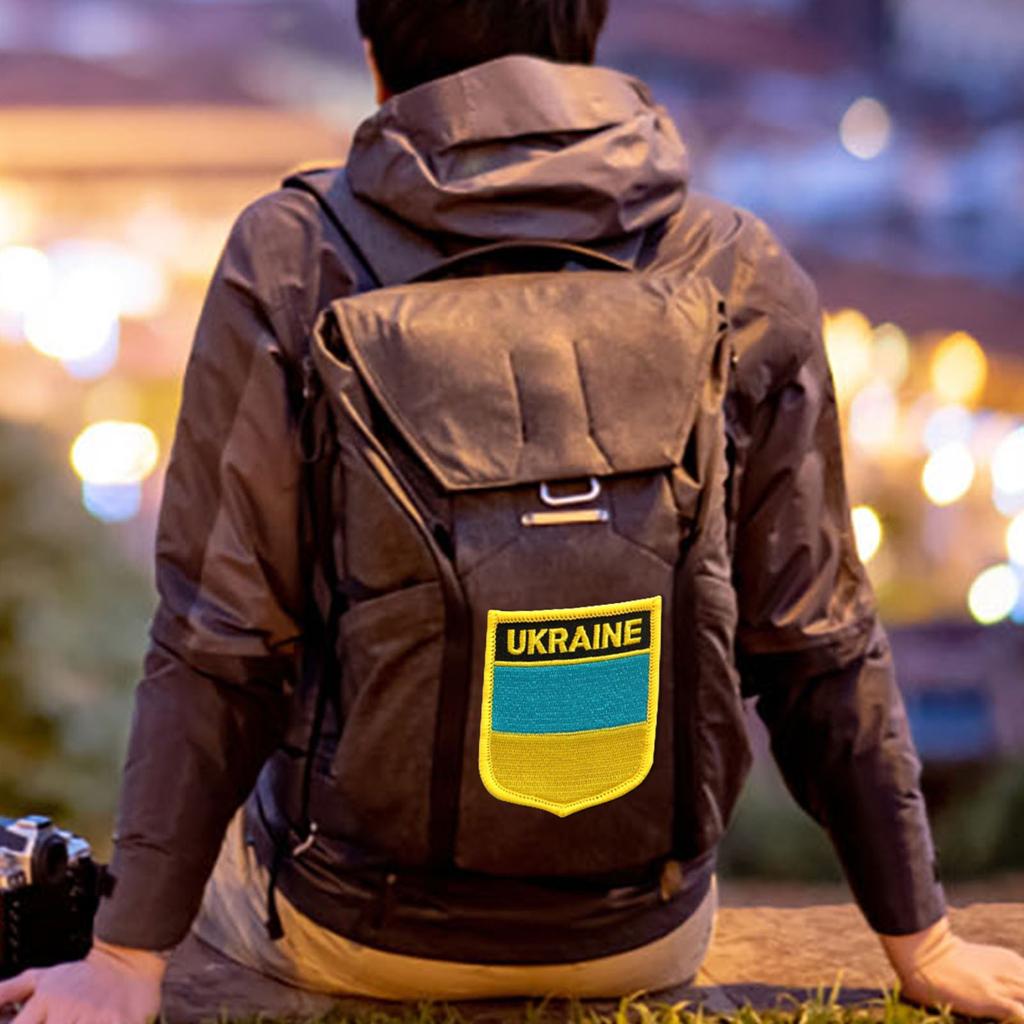 Ukraine Flag And Tryzub Ukrainian Coat Of Arms Shield Embroidery Patch Set