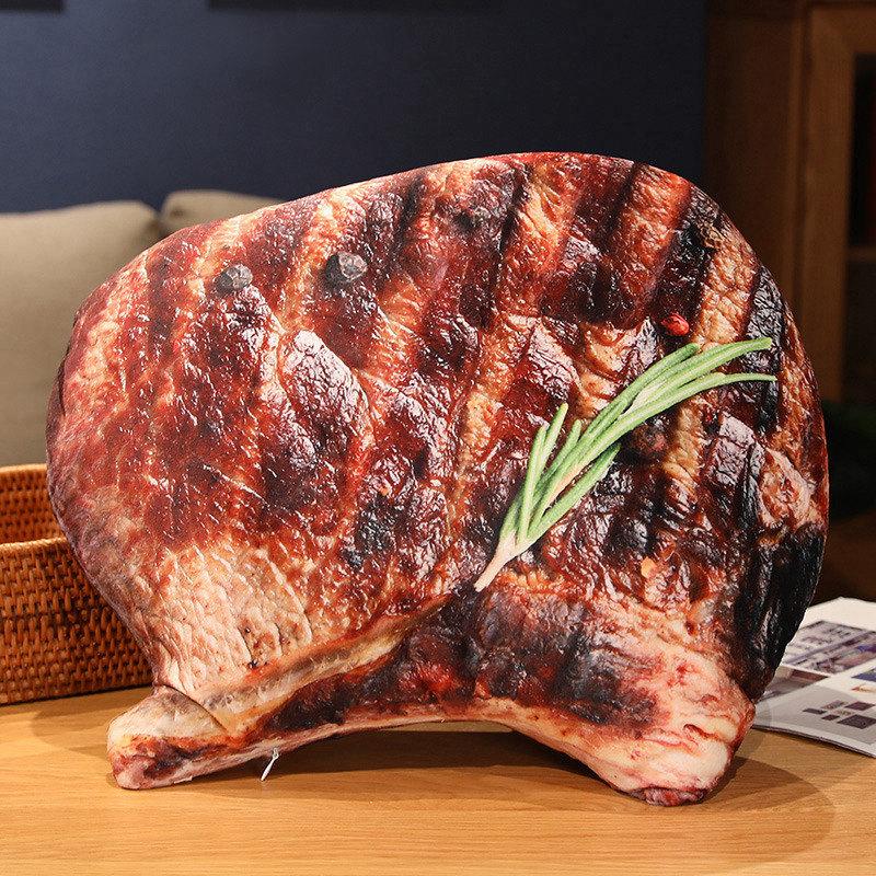 Simulated Food Braised Pork, Sweet And Sour Ribs, Throw Pillow, Plush Toy, Roast Chicken, Steak Doll, Home Pillow, Rag Doll