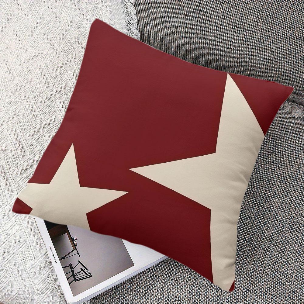Red Starlight square Jacquard Pillow Cover for Sofa Office Waist Cushion Cover Home Decorative Pillowcase