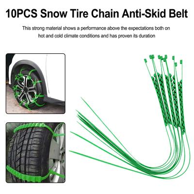 10PCS Snow Tire Chain Anti-Skid Belt For Car Truck SUV Emergency Winter Driving