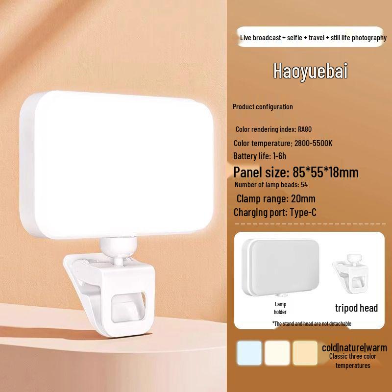 2025 Tragbares LED-Selfie-Licht für mobile Fotografie und Live-Streaming