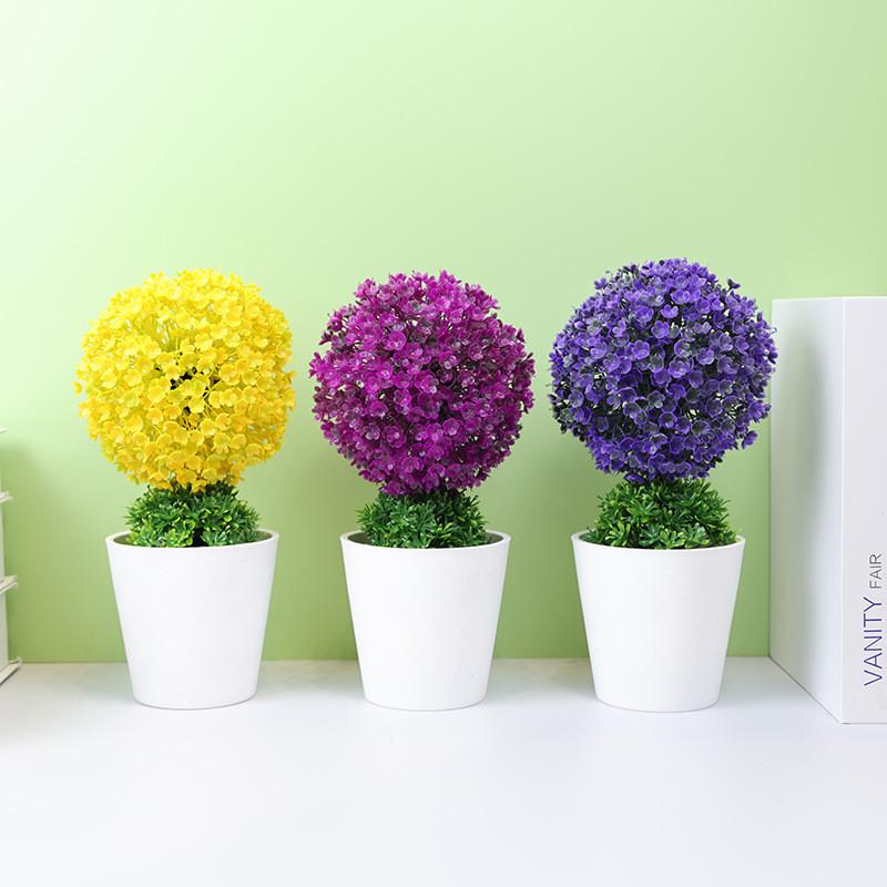 Potted Hydrangeamacrophylla Artificial Plant For Living Room And Decor Workspace