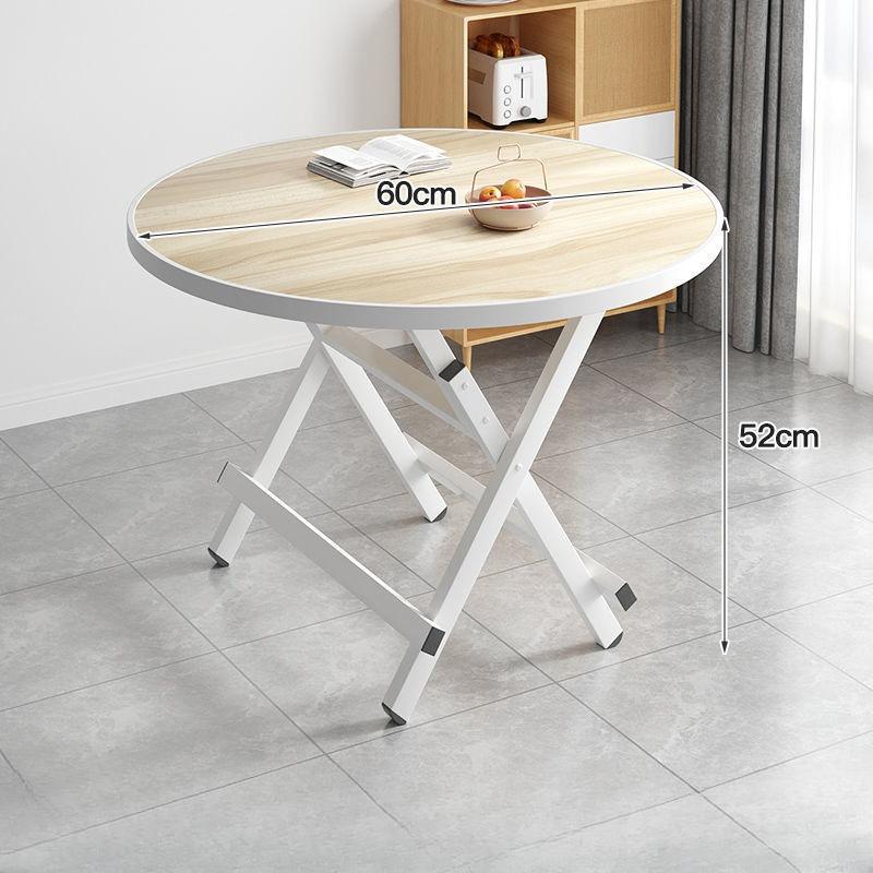 Modern Foldable Dining Table Stylish Marble-Patterned Top, Sturdy X-Leg Design Space - Saving & Easy to Store, Ideal for Home