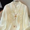 High-Quality Chinese Embroidery Top, Stand Collar, Spring/Summer, Lightweight, Casual Wear