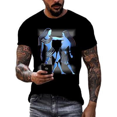 New Personality Novel Constellation Graphic T Shirts Summer Fashion Casual 3D Interest Printed Round Neck Short Sleeve Tees Tops