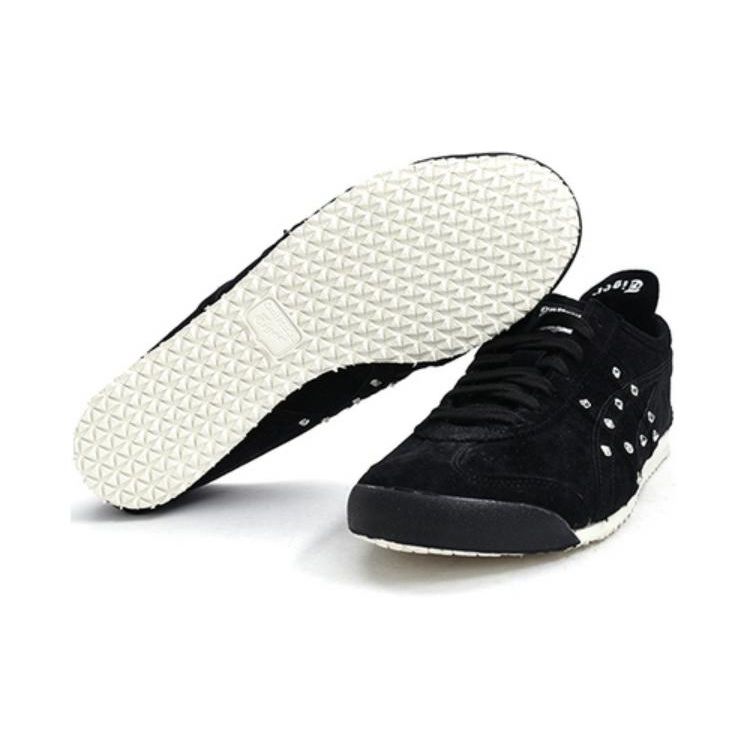 Onitsuka Tiger Mexico 66 Pigskin Studded Shock Absorbing Slip Resistant Durable Low Top Casual Shoes Unisex sneaker Black 1183A257-001