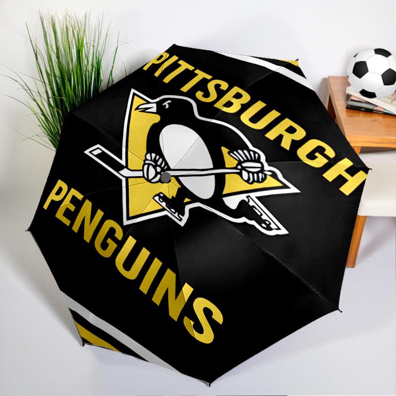 Penguins Heart Logo Art Umbrella 8-Frame for Travel, Camping, Casual Lightweight Portable Umbrella, Essential for Every Family Holidays Gift