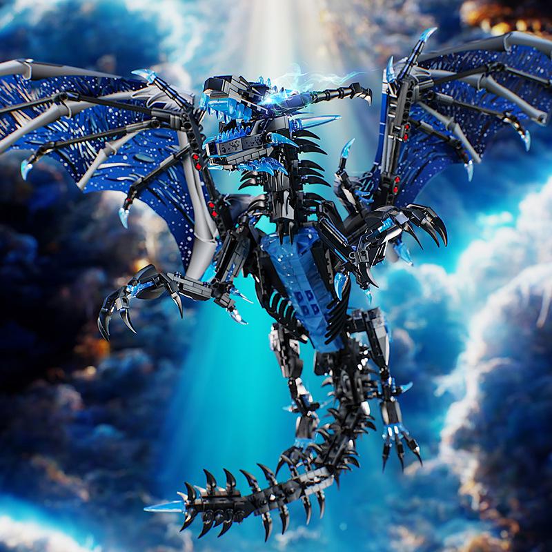 Leyi 68257-8 Ice & Fire Dragon Mecha Dinosaur Educational Building Block Model for Kids