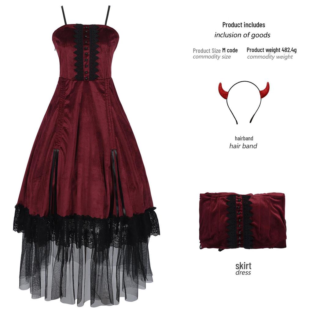Halloween Gothic Witch & Vampire Costume for Adults