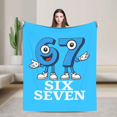 Funny Six Seven 6 7 Meme Blanket Quality Warm Soft Throw Blanket Winter Children Couch Bed Fluffy Bedspread