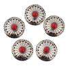 5 Pieces Round Floral Rivet Buttons with Case Back for Wallets