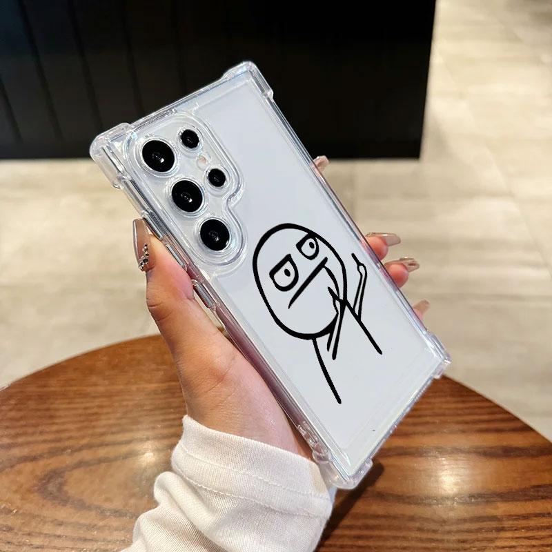 

Stickman Cool Middle Finger Cute Man Phone Case For Samsung Galaxy S25 FE S24 S23 S22 S21 Ultra S20 Plus Note 20 10 S25FE Cover Galaxy S24 Plus