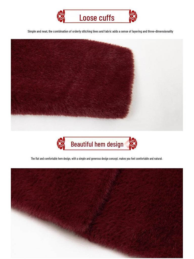 2025 Women's Fashionable Winter Coat for Elderly - Stylish Faux Mink Velvet Warmth for Middle-aged & Seniors