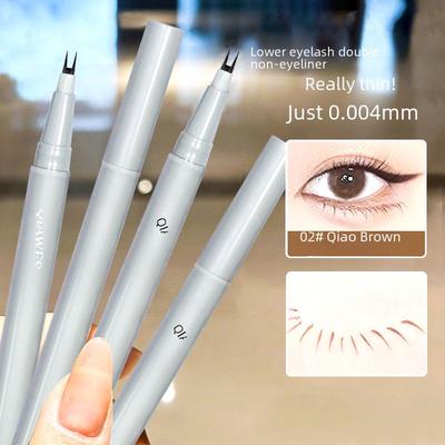 Wasserfester, ultrafeiner Eyeliner-Stift Double Claw: Kein Verschmieren, kein Verblassen, perfekt für die unteren Wimpern und das Seidenraupen-Styling.