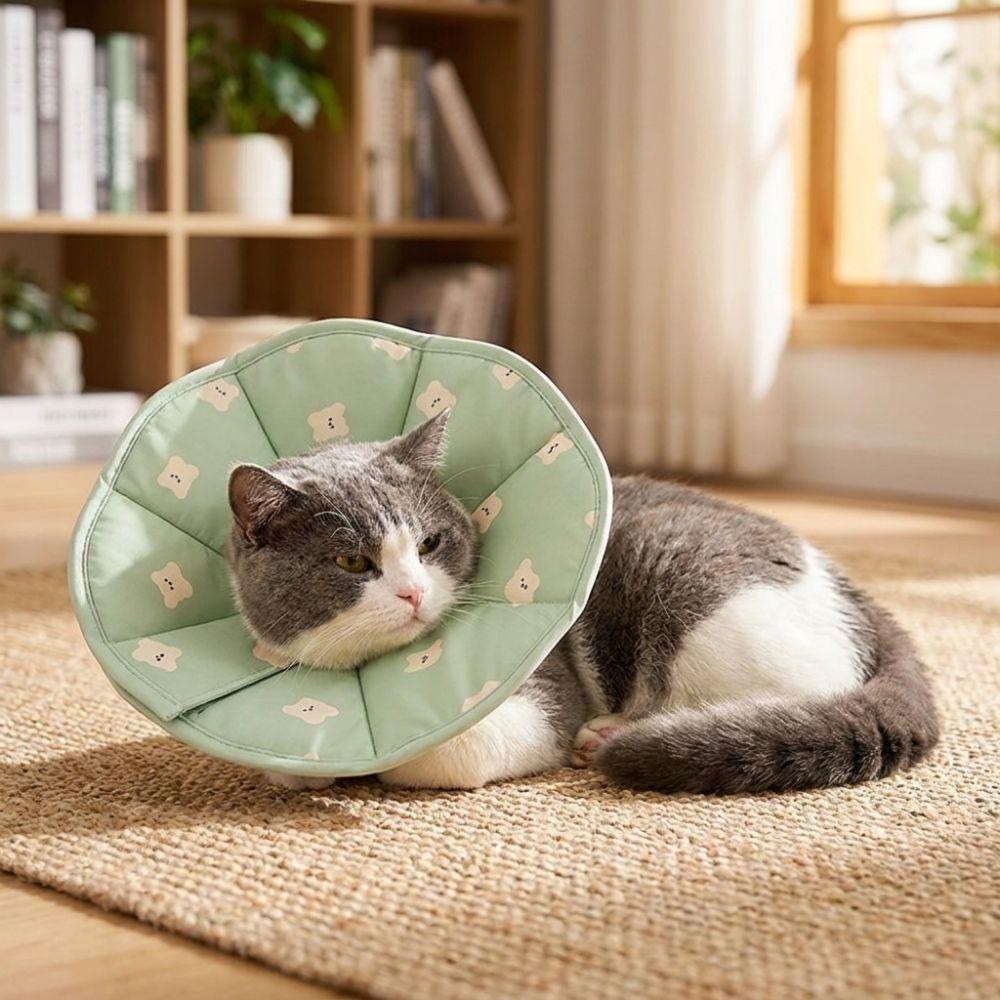Adjustable Pet Elizabethan Collar Breathable Cat Recovery Collar Pet Cone Collar Cat Dog
