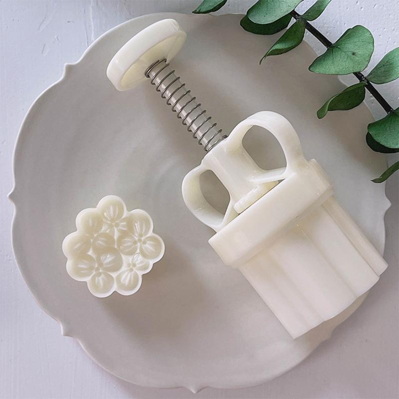 Plastic Mooncake Molds DIY Mooncake Stamps Osmanthus Shaped Baking Moulds Pastry Gadgets 3 Sizes for Mid-Autumn Festival