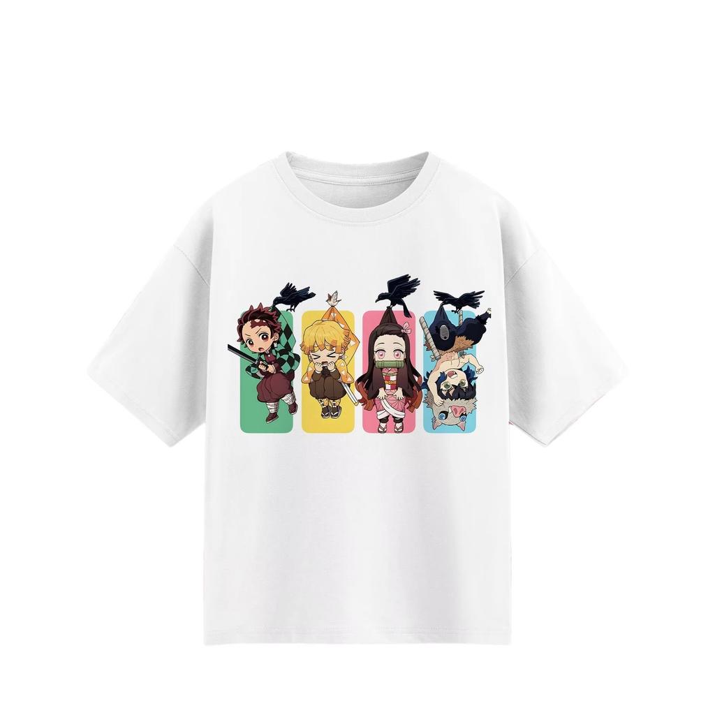 Anime Demon Slayer Cartoon Tshirt 2026 Summer New Unisexs Womens Cotton Breathable Oversized Y2K TShirt Street Wear Unisex