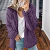 Fashion Women Casual Hooded Plush Warm Jackets Zipper Cardigan Tops Coat