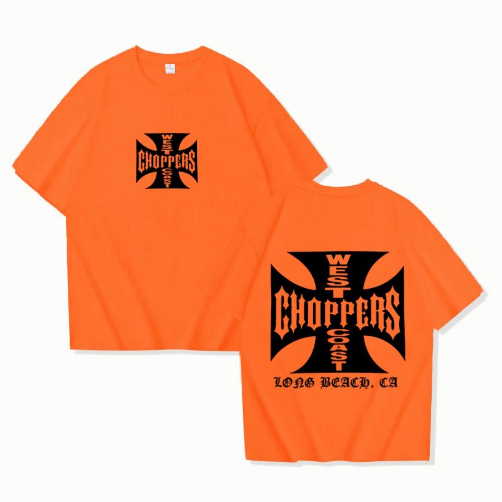 Sommer Mode T-Shirt Damen West Coast Choppers Print T-Shirt Lässig Kurzarm O-Ausschnitt T-Shirt Vintage Kleidung Tee
