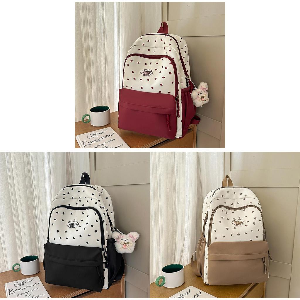 Youth Nylon Starry Backpack With Design For Girls Daily Use