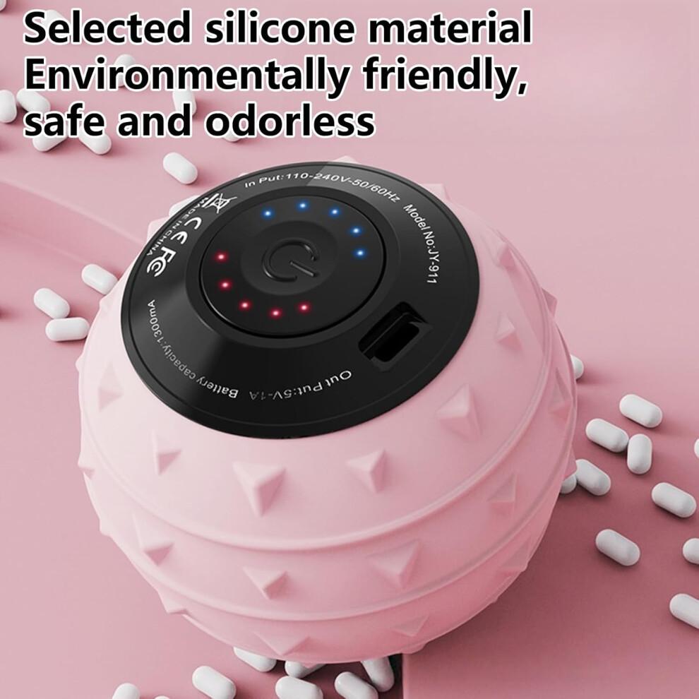 Deep Tissue Massage Ball | Compact Electric Muscle Roller for Back, Shoulders, Legs, and Waist in Pink