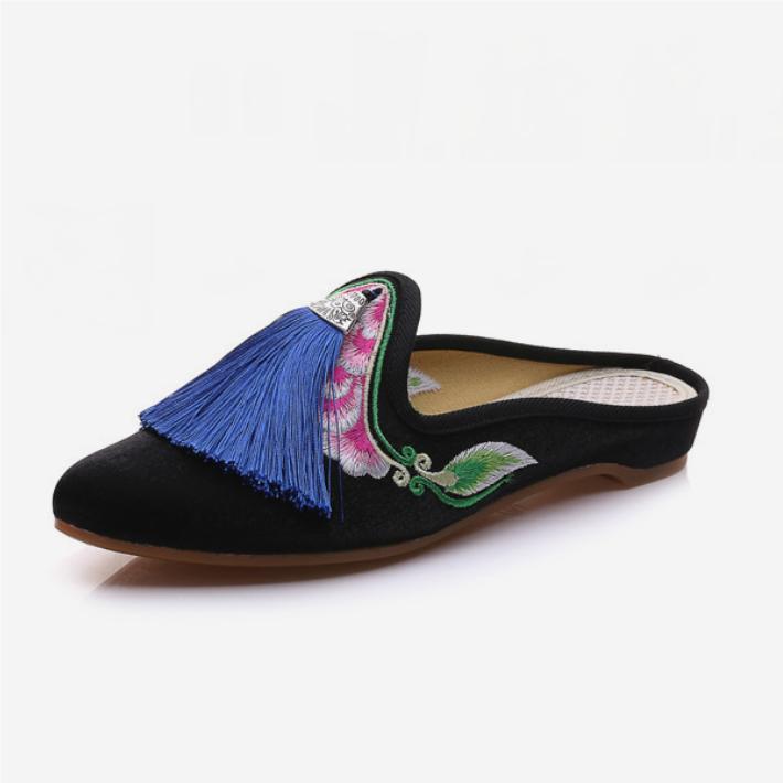 Ciabatte Estive Harajuku Stile Cinese Scarpe da Donna per Donne Moda Casual Vintage Ricamo Stile Etnico Streetwear